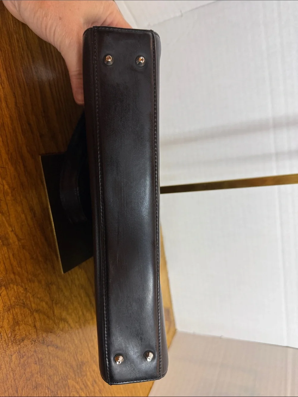 Eddie Bauer Black Genuine Leather Shoulder Bag Minimalist Shoulder Purse EUC